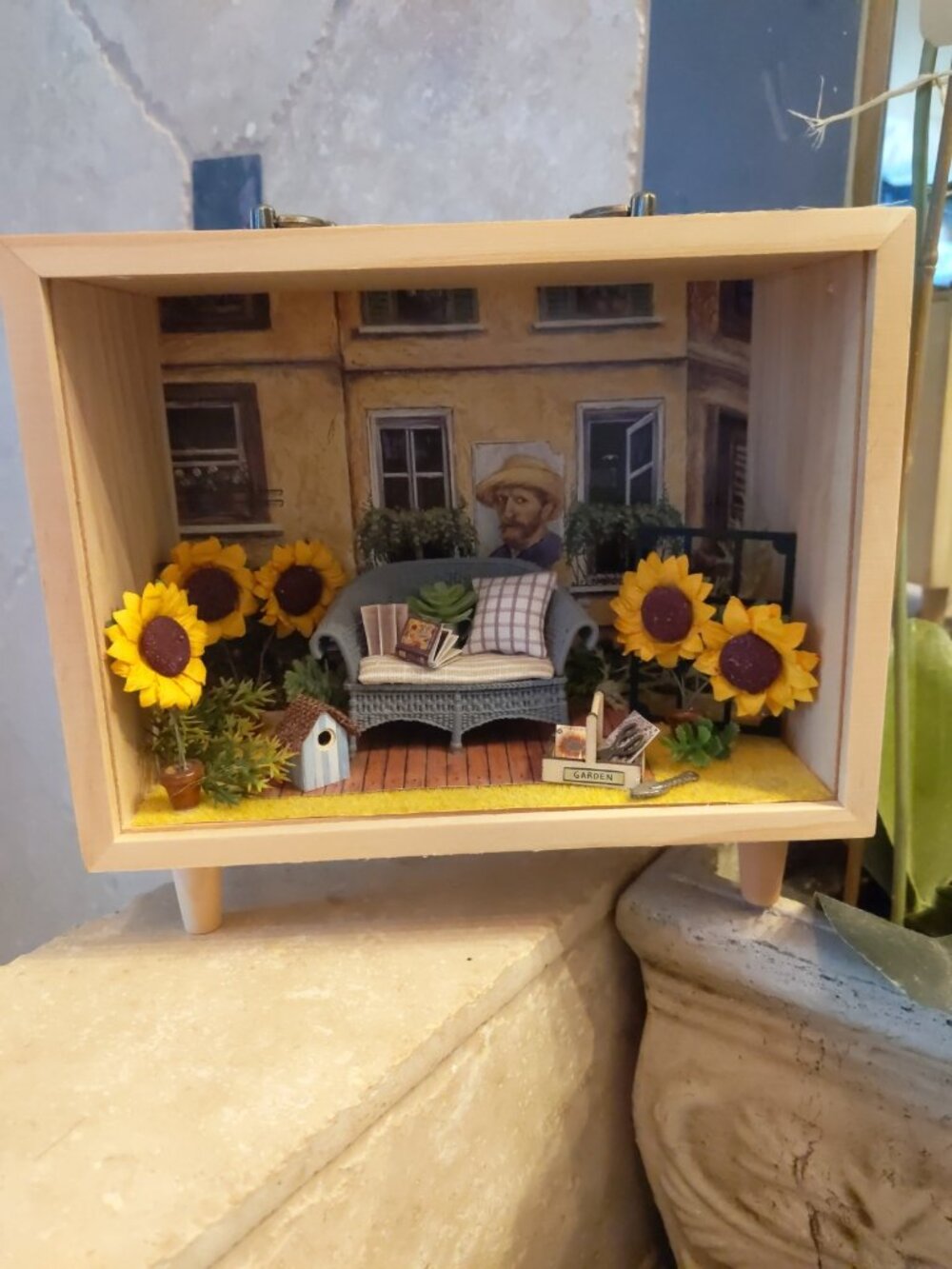 Sunflower Garden Miniature Room Kit already assembled